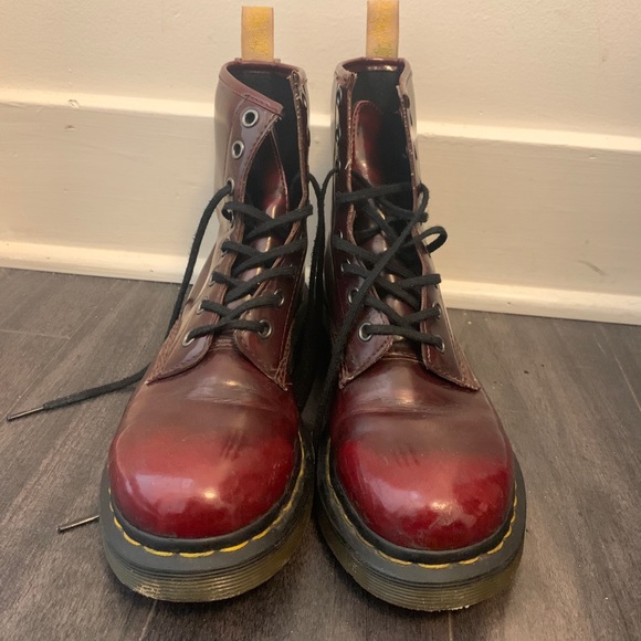 dark red doc martens